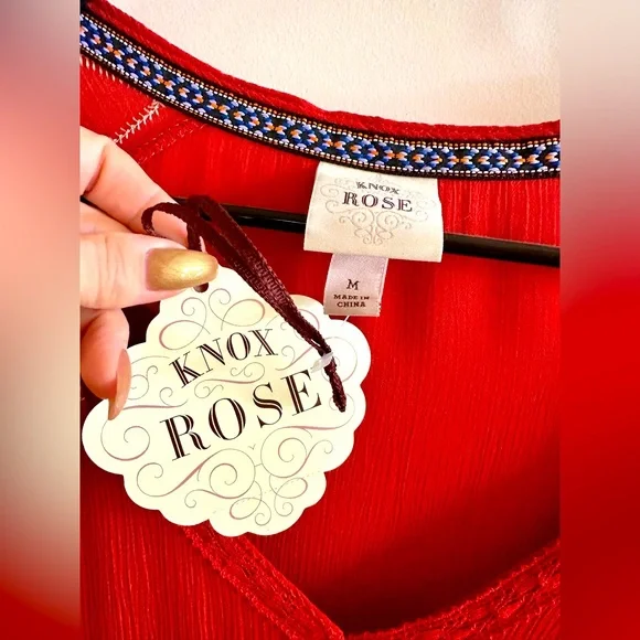 Knox Rose Burnt Orange Embroidered Mini Dress - Picture 2 of 6